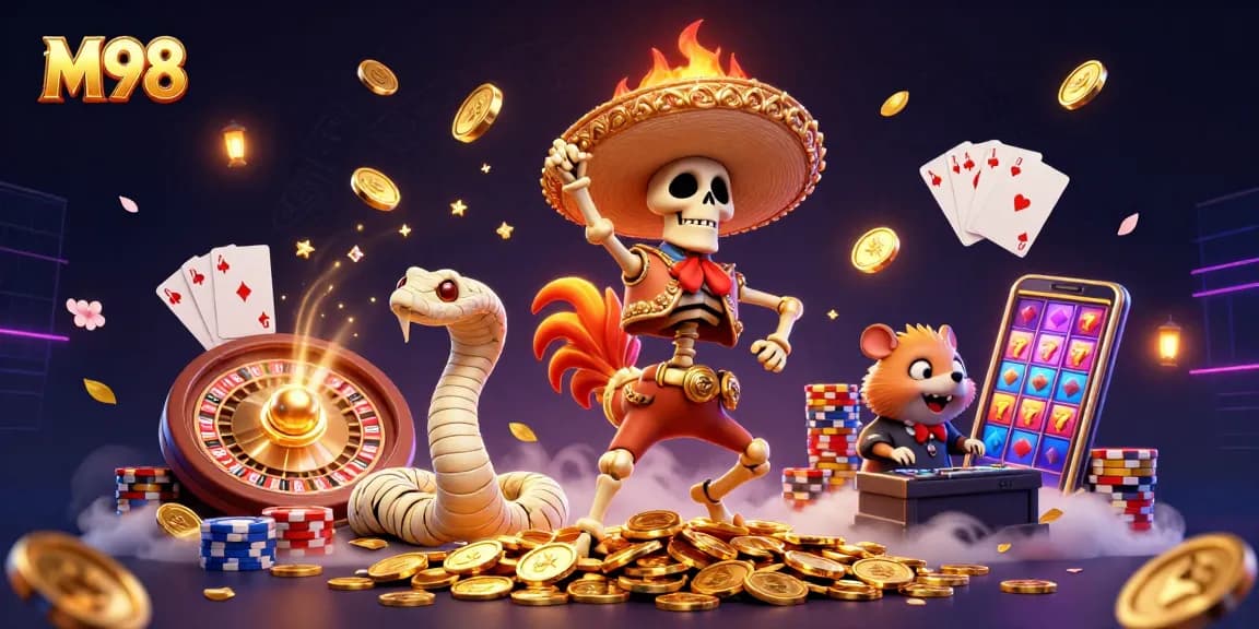M98 brings thrilling slot gaming to life with vibrant characters and dynamic casino elements