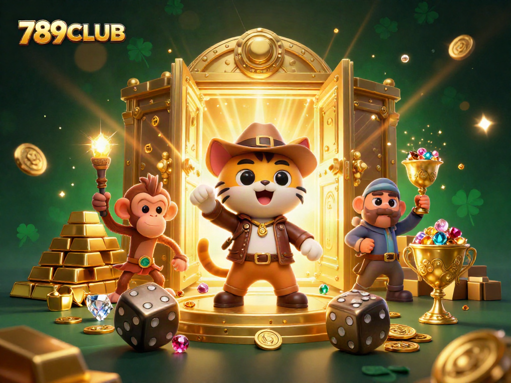 Join the excitement at 789CLUB as the cat explorer uncovers a golden casino artifact!