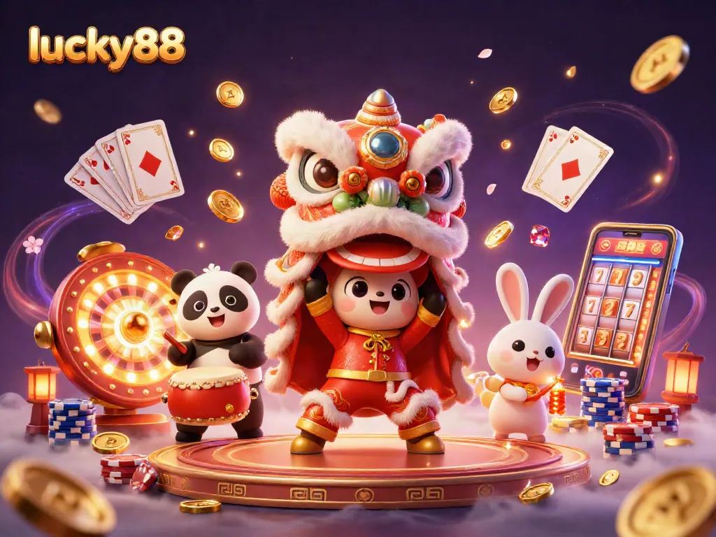 Experience the excitement of lucky88 slots with vibrant characters and dynamic casino elements.