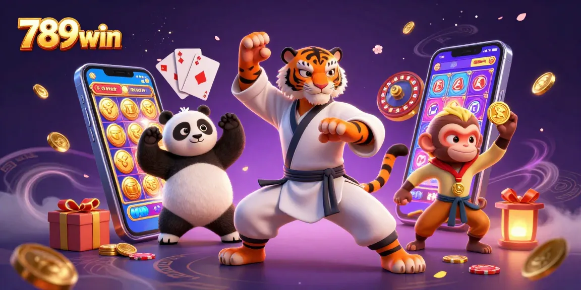Discover exciting slot games and vibrant casino action with 789win's immersive illustration.