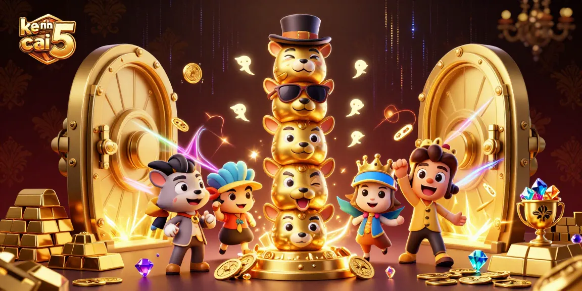 Experience keo nha cai 5 with a vibrant 3D casino scene showcasing animated totem poles and dynamic treasures.