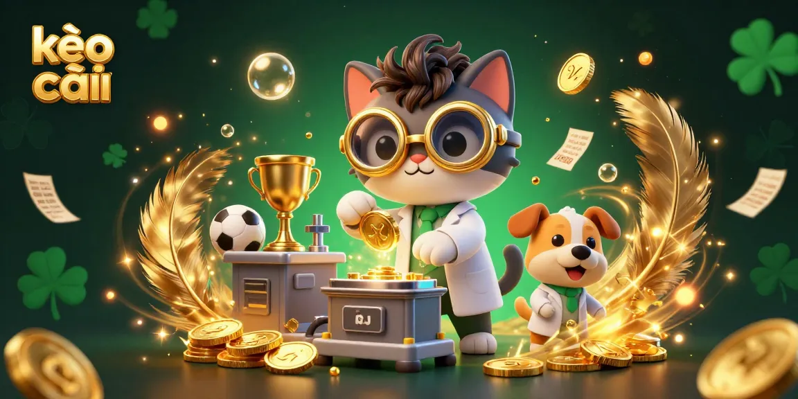 Engage with kèo nhà cái through an energetic 3D casino image showcasing sports betting elements and dynamic action.