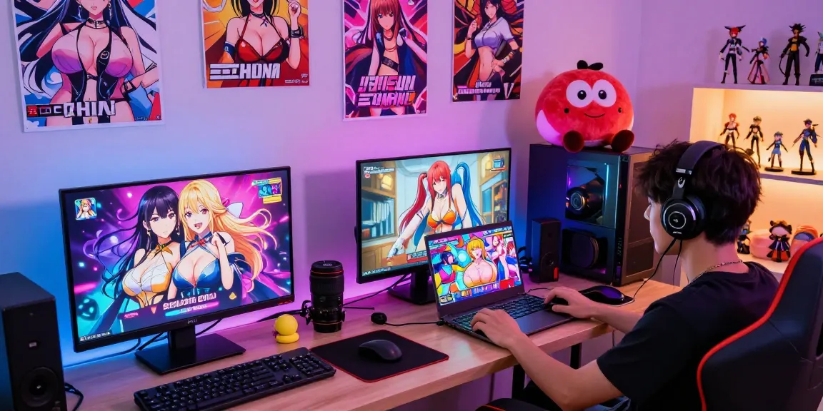 Players enjoying ecchi games in a vibrant gaming room, showcasing interactive visuals and immersive experiences.